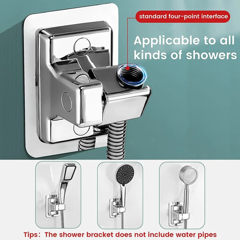 360° Adjustable Suction Cup Shower Head Holder Wall Mount Bracket