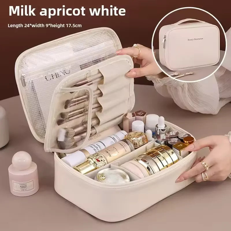 Luxury Double-Layer Travel Cosmetic Bag