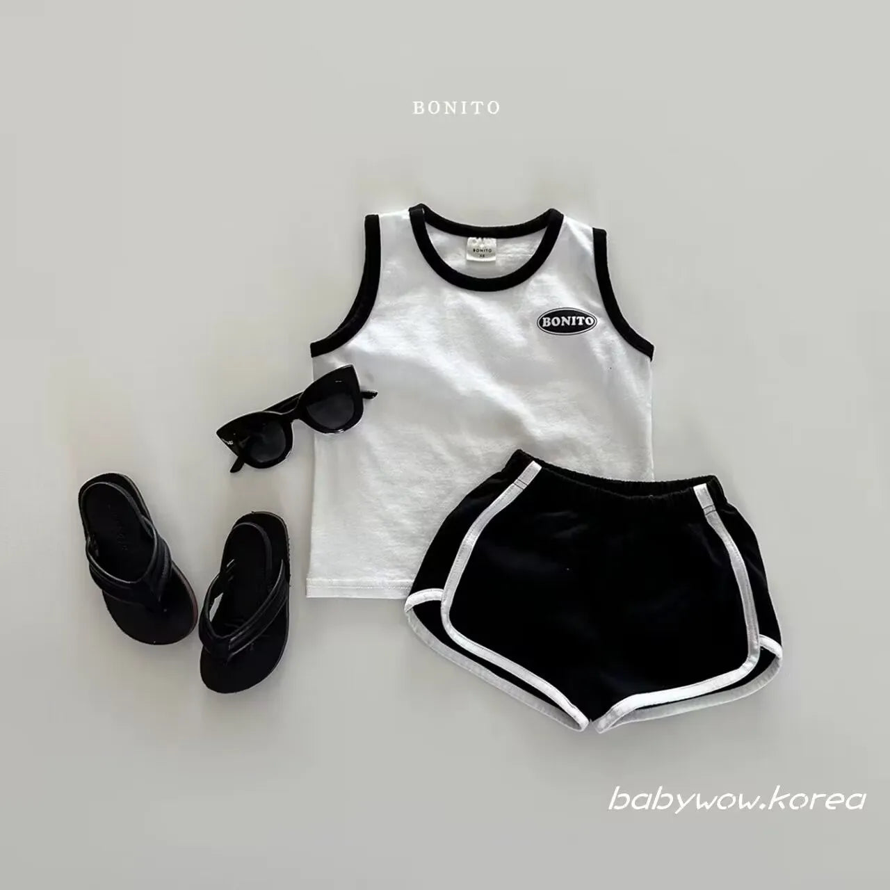 2025 Summer Baby Cotton Sports Vest Shorts Two-Piece Set