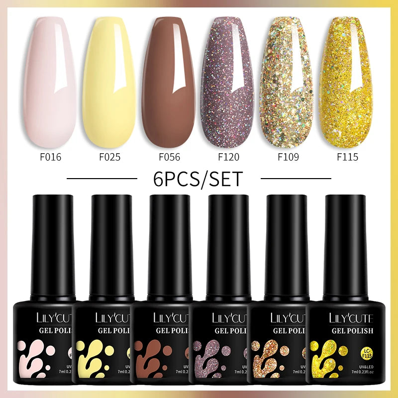 Winter Coffee Brown Gel Nail Polish Set
