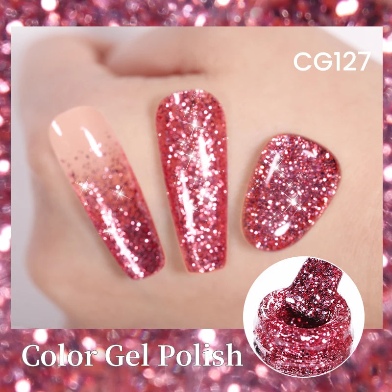 Champagne Gold Reflective Glitter UV Gel Polish