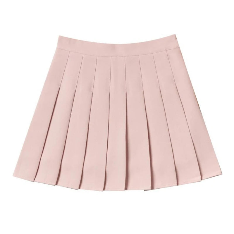 High Waist Korean Pink Mini Skirt with Shorts