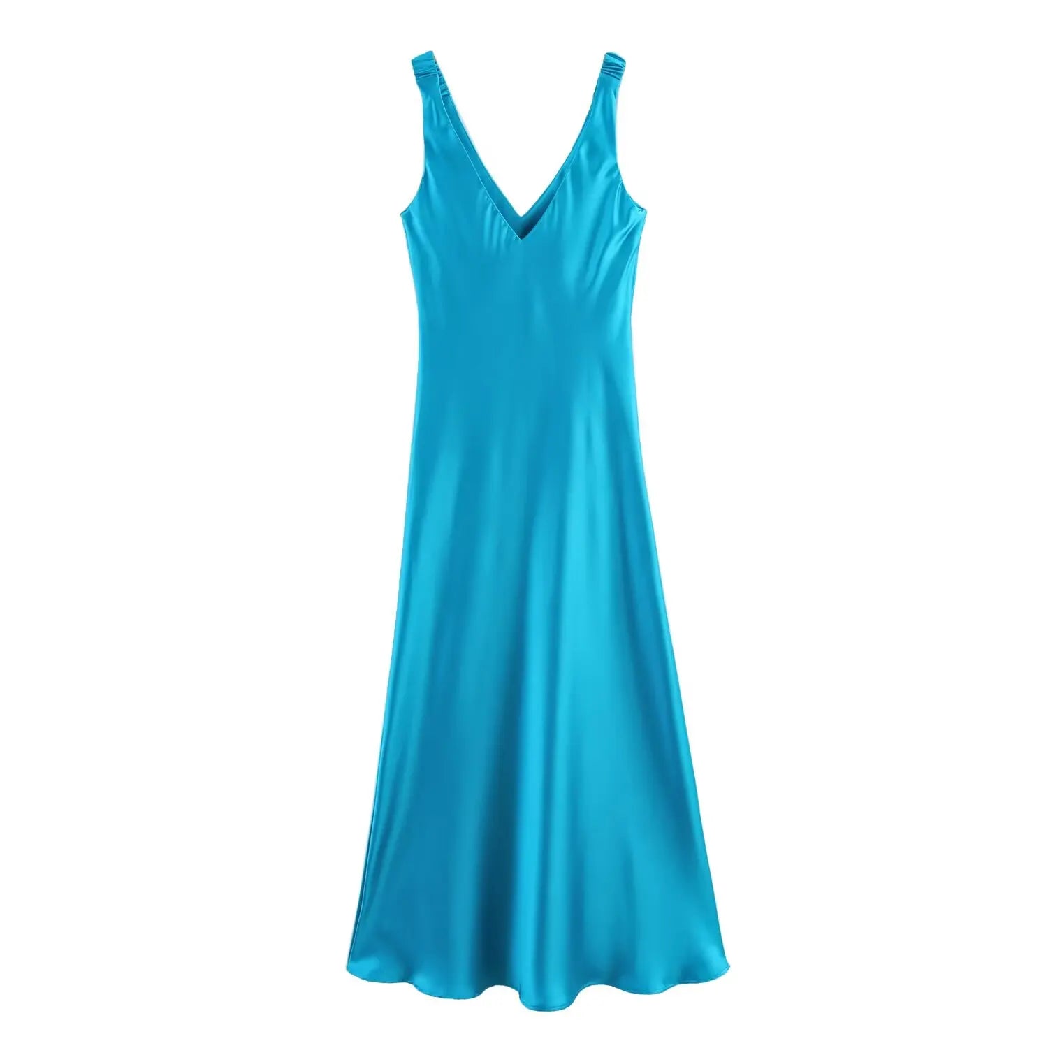Elegant Silk Satin Long Slip Dress