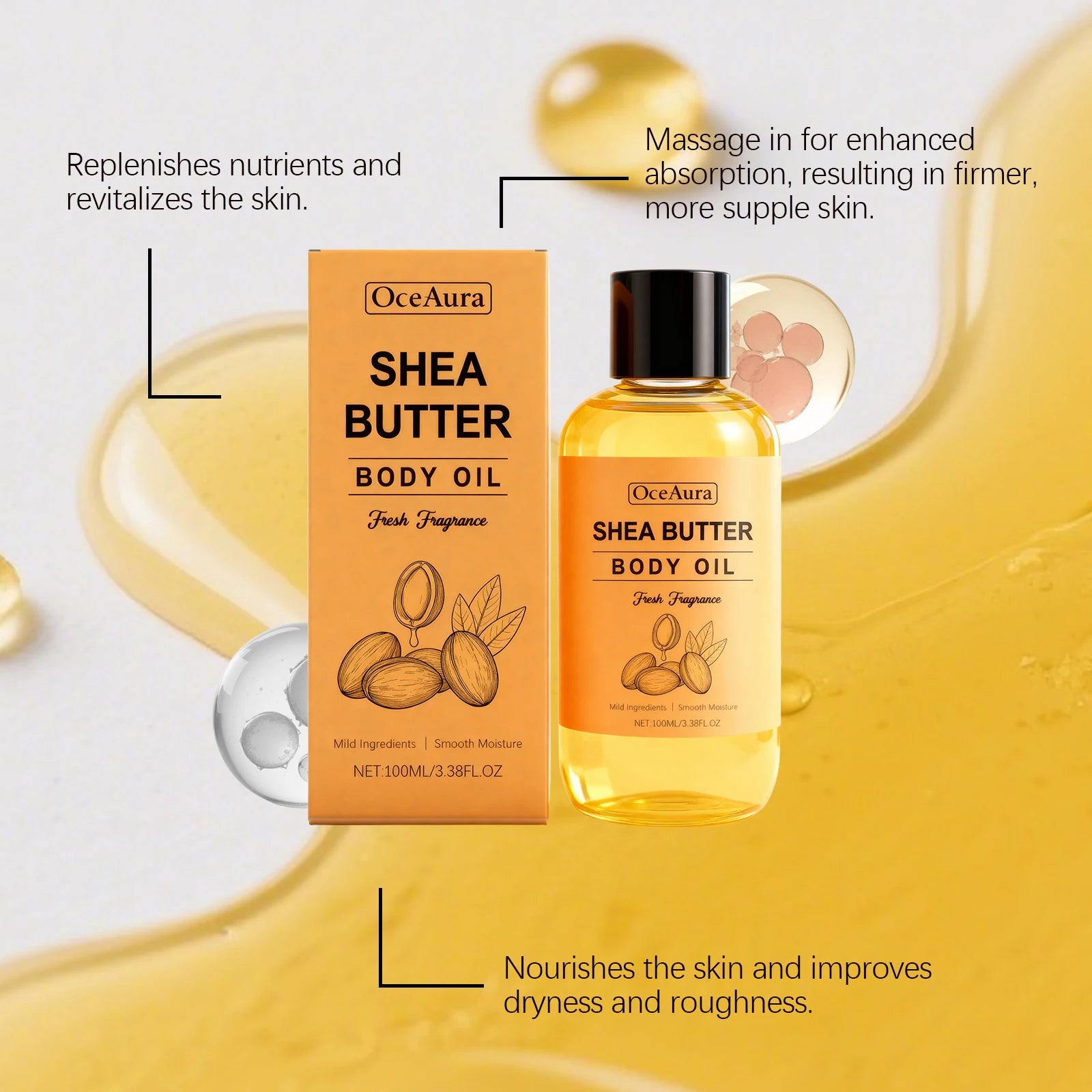 Natural Shea Butter Massage Oil