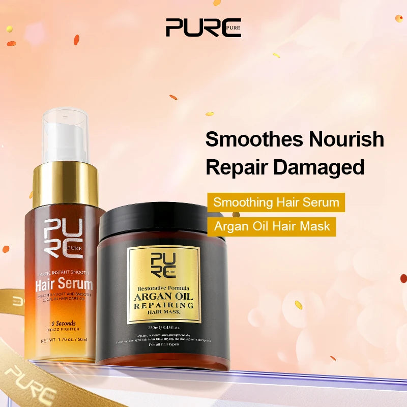 Argan Hair Mask and Marula Serum Set