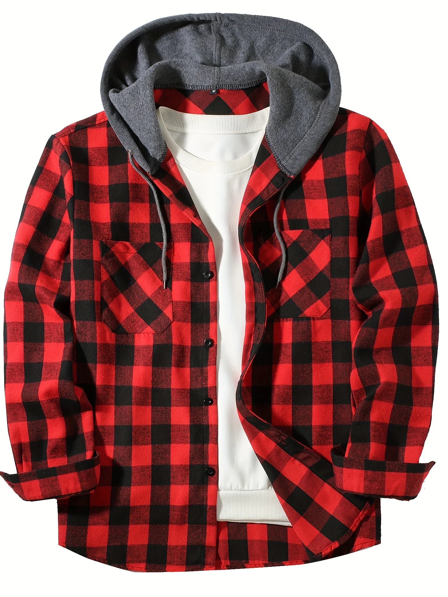 Hooded Plaid Shirt
