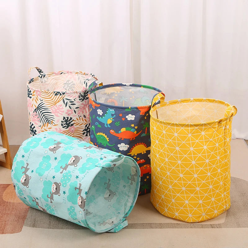 Foldable Cotton Linen Laundry Basket