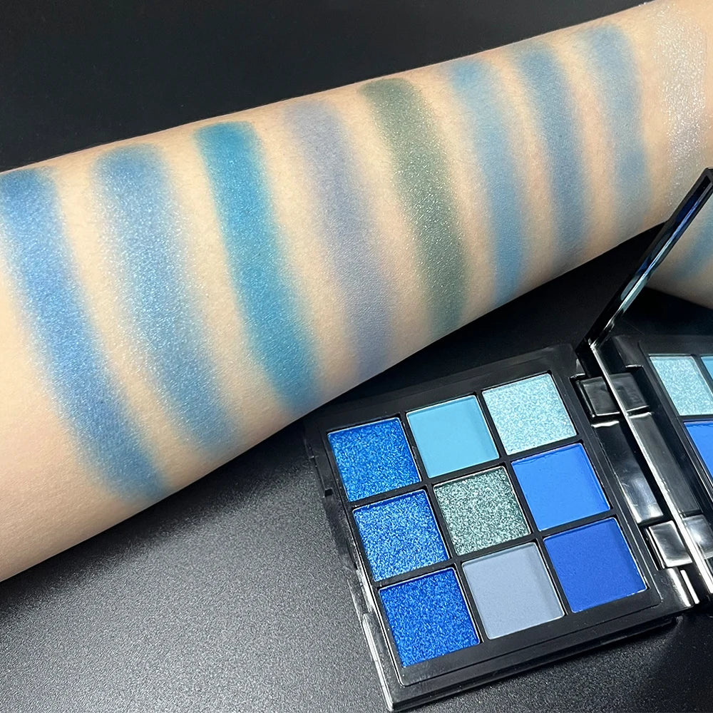 9-Color Blue Eyeshadow Palette