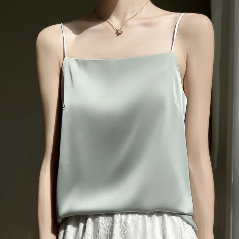 Korean Satin Sleeveless Tank Top