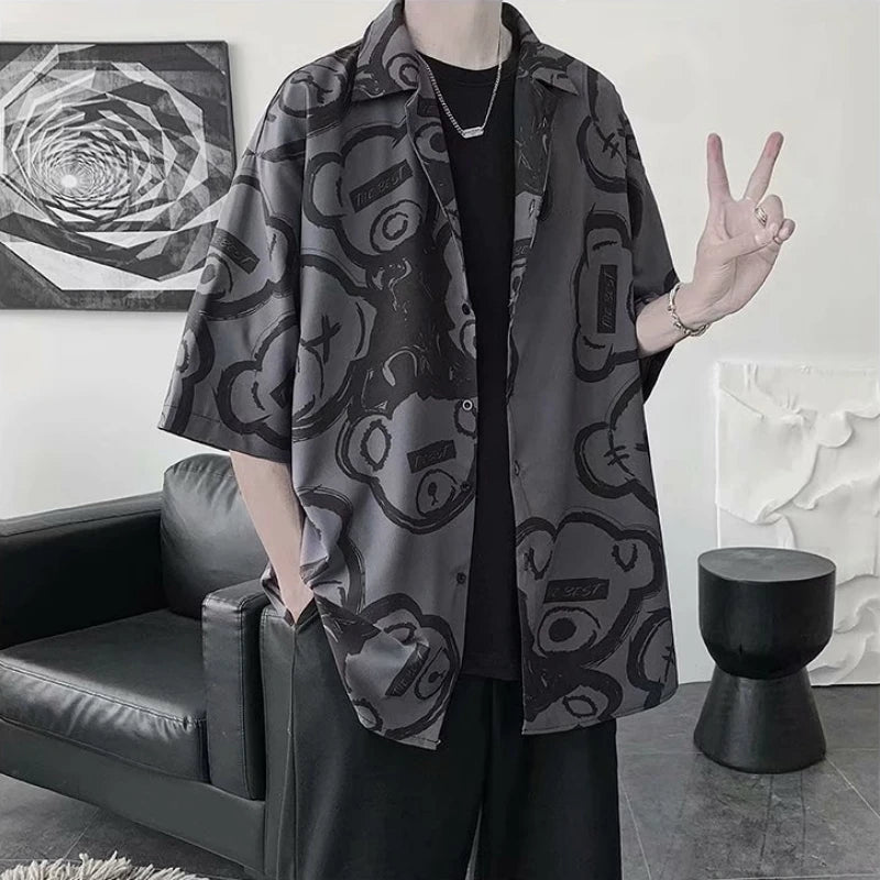 Summer Ice Silk Print Shirt