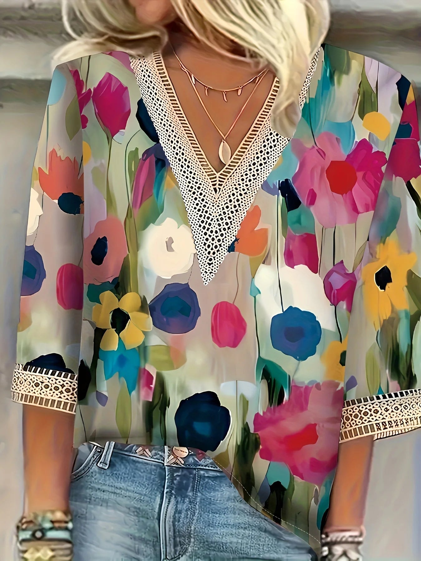 Elegant Plus Size Loose Long Sleeve Casual Shirt