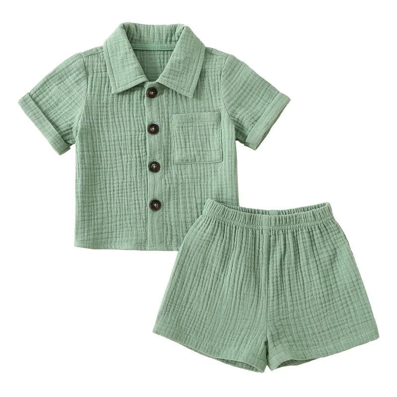 Baby Boys Cotton Linen Summer Outfit