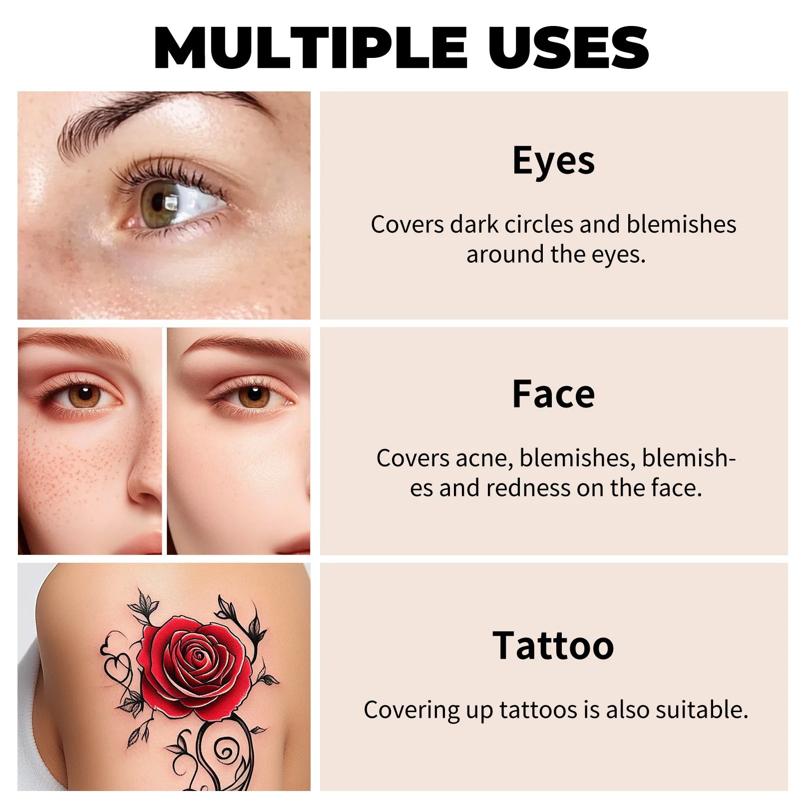 Waterproof Full Coverage Concealer for Tattoos