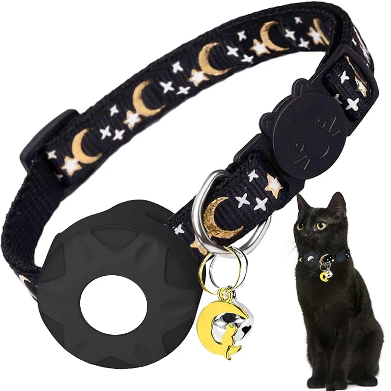 Adjustable Cat Collar with AirTag Holder