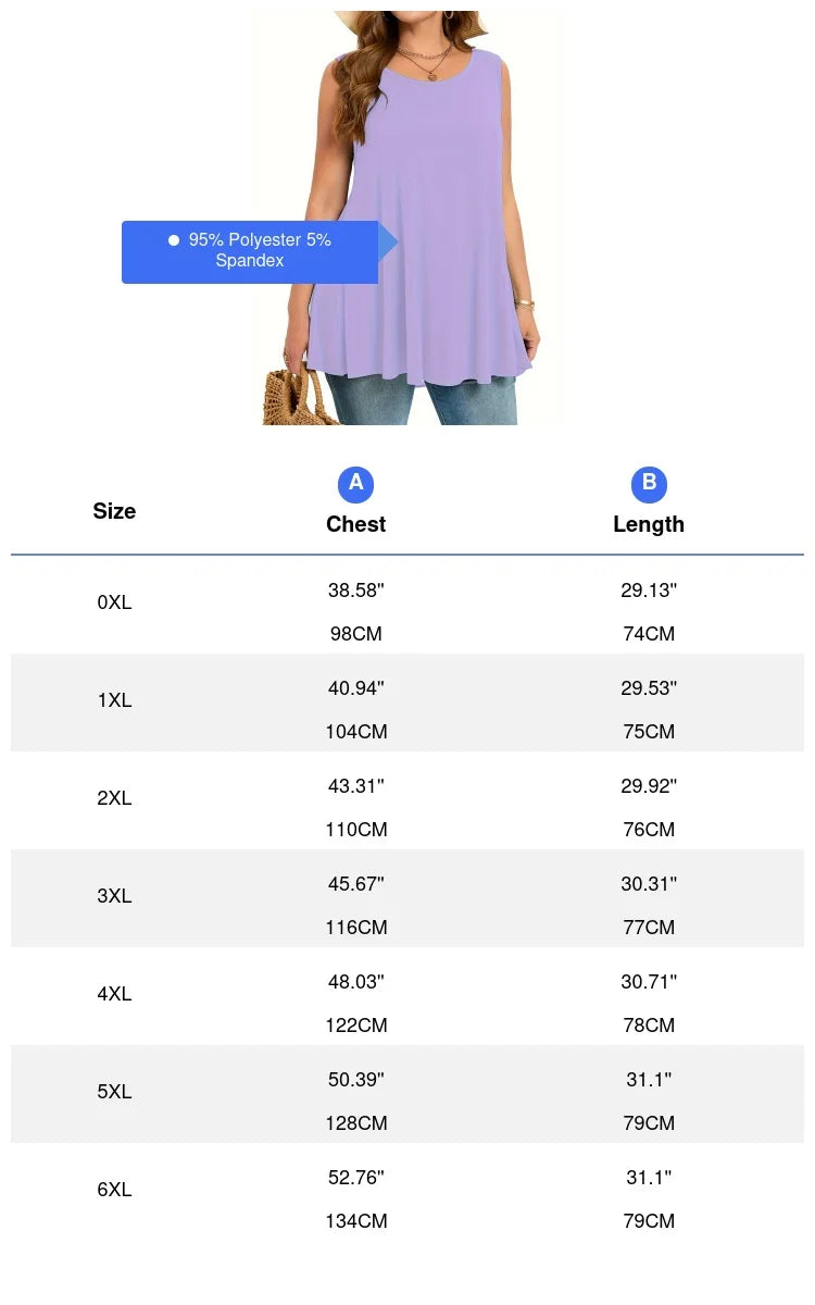 Plus Size Purple Sleeveless Tank Top