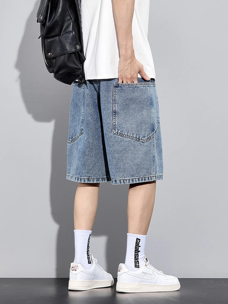 Big Size Denim Cargo Shorts