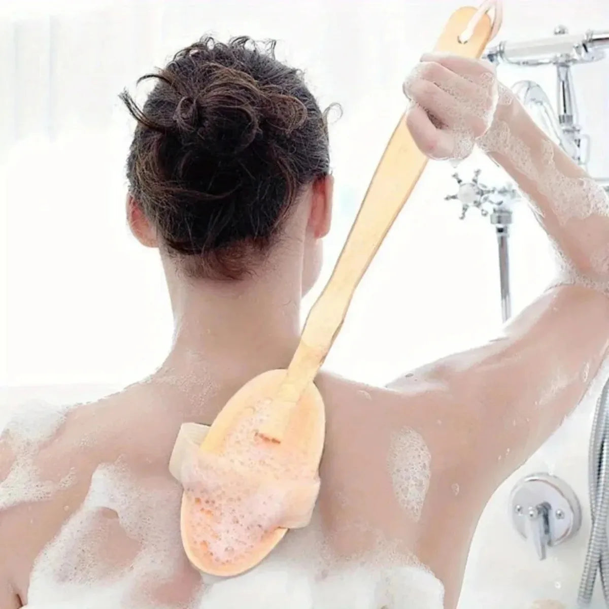 Natural Bristle Shower Brush Set