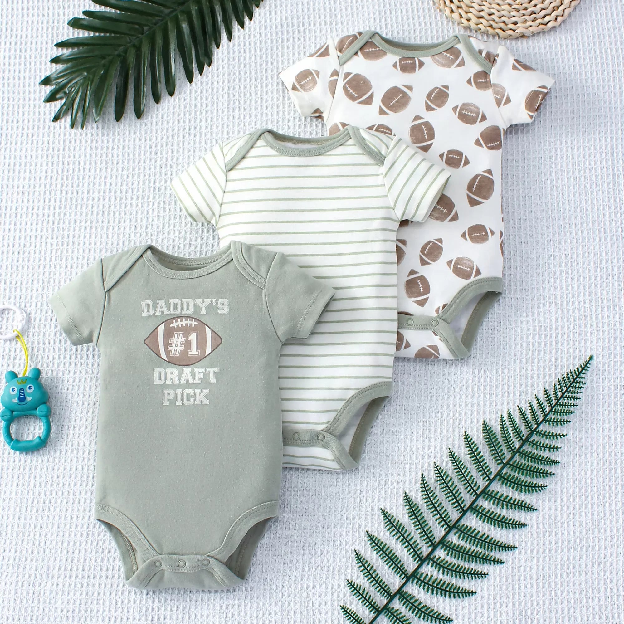 3PCS Summer Baby Bodysuit Set