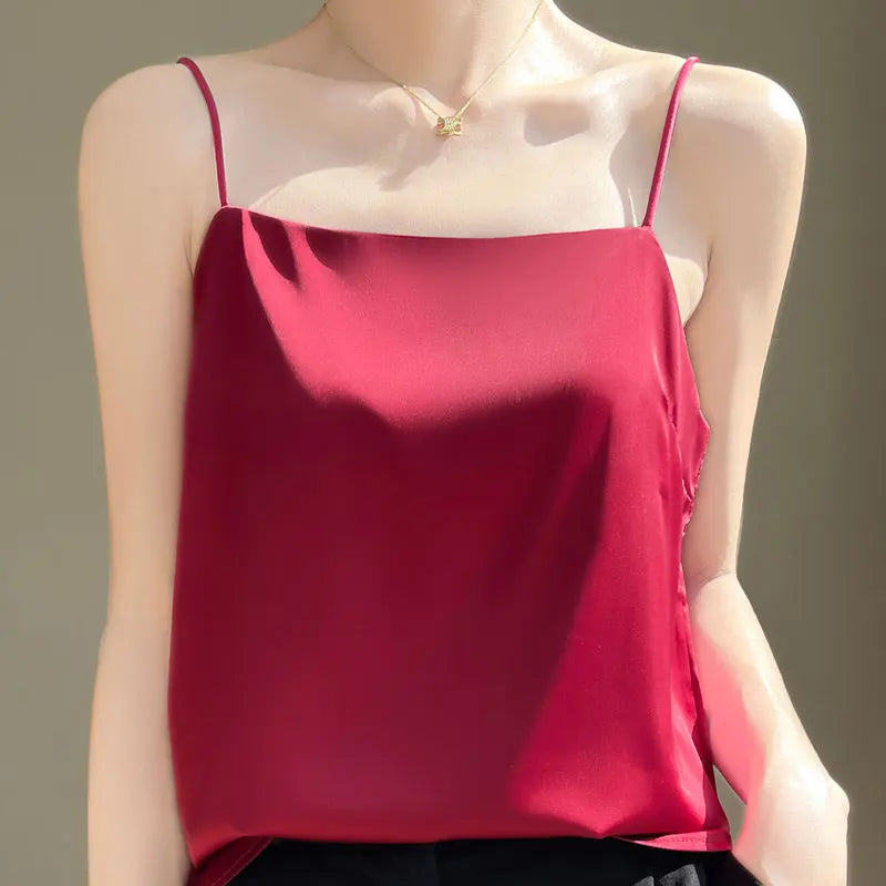 Korean Satin Sleeveless Tank Top
