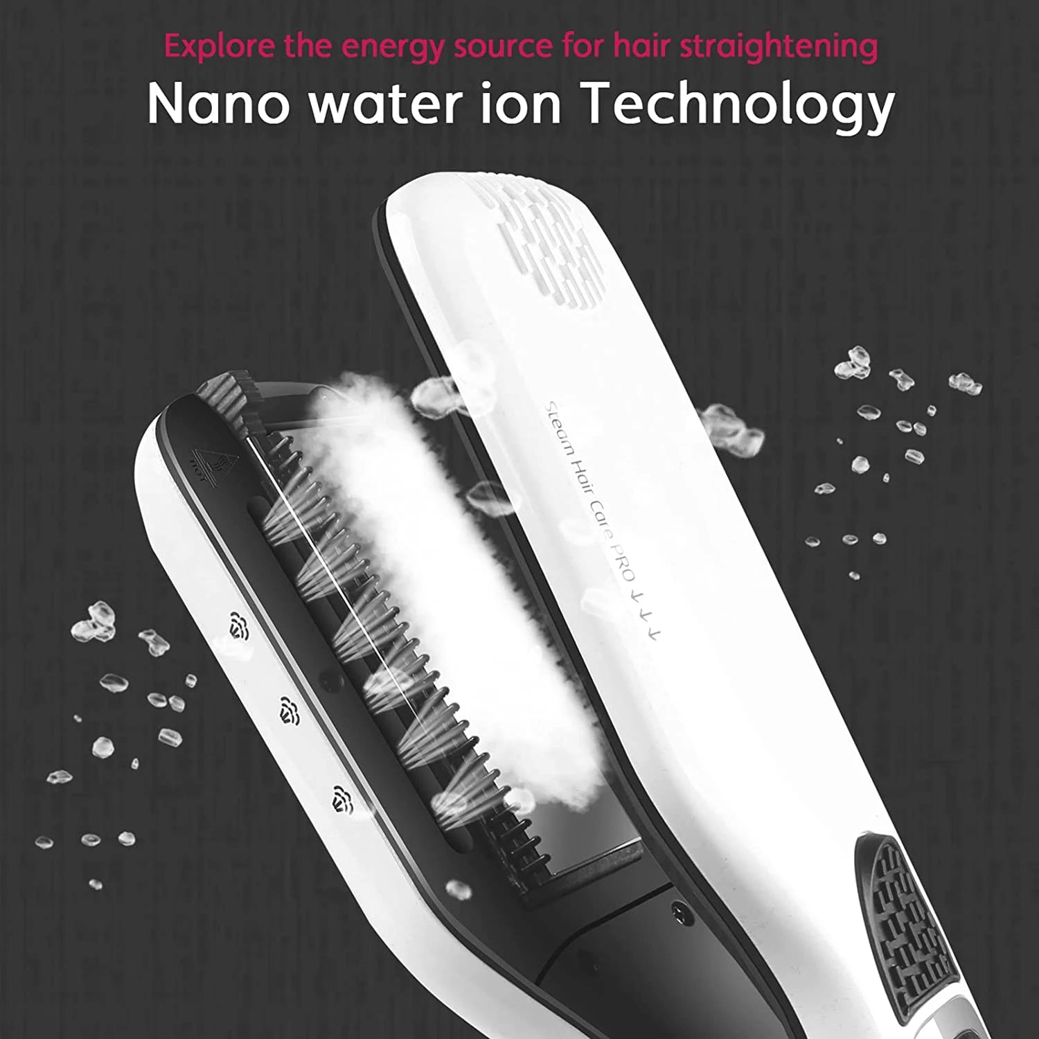 Professional Steam Ceramic Flat Iron Straightening Brush