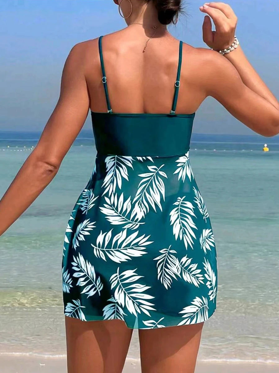 Printed Swim Dress with Shorts