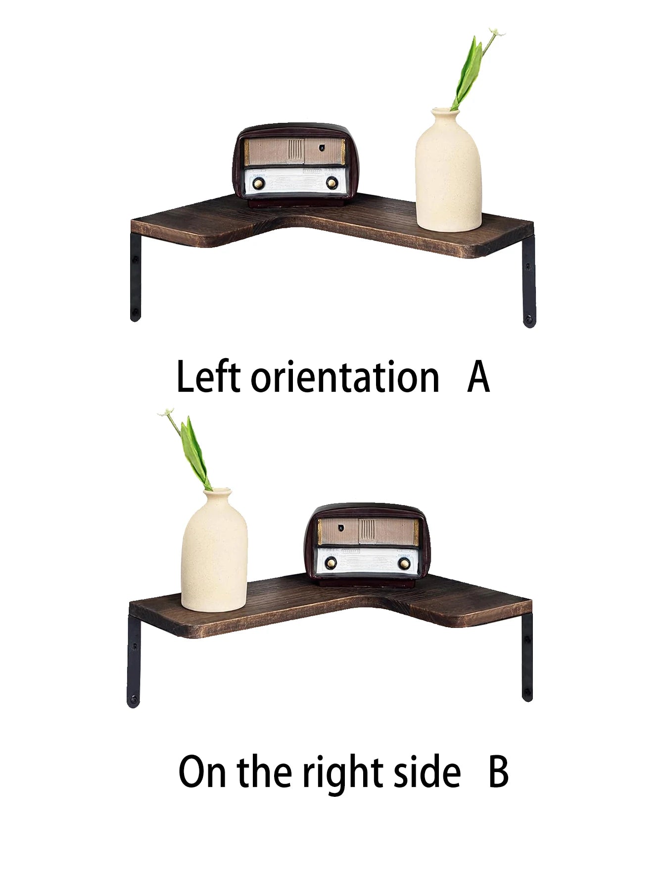 Rustic Wooden Corner Shelf