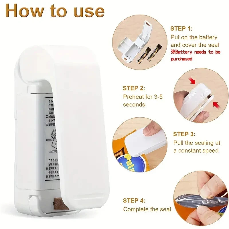 Portable Mini Heat Sealer for Food Bags