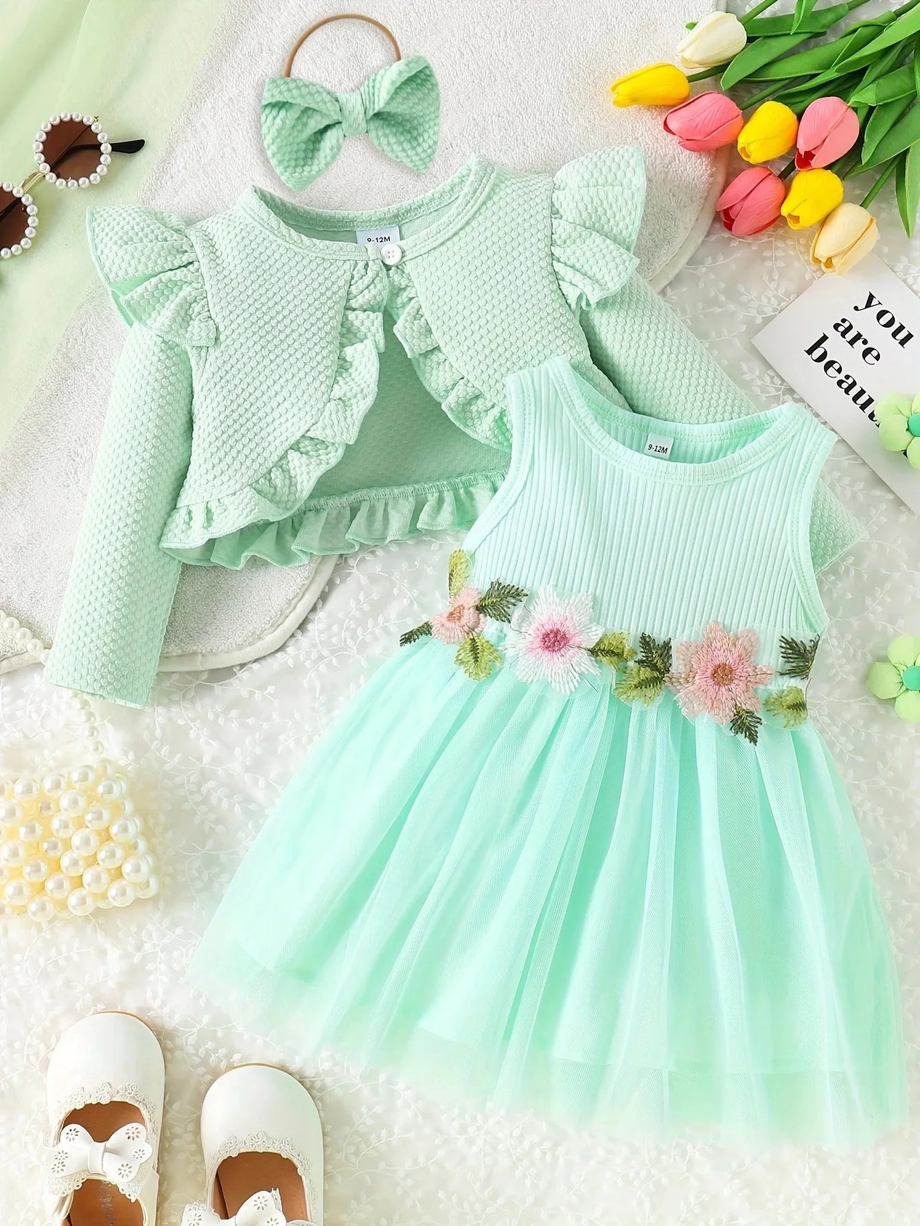 Baby Girl Summer Mesh Dress Set