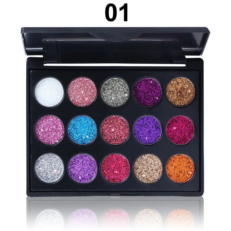 15-Color Diamond Glitter Eyeshadow