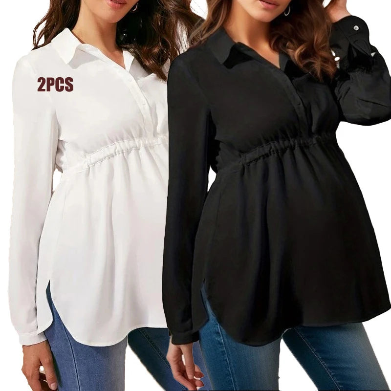 Fashionable V-Neck Maternity Shirt