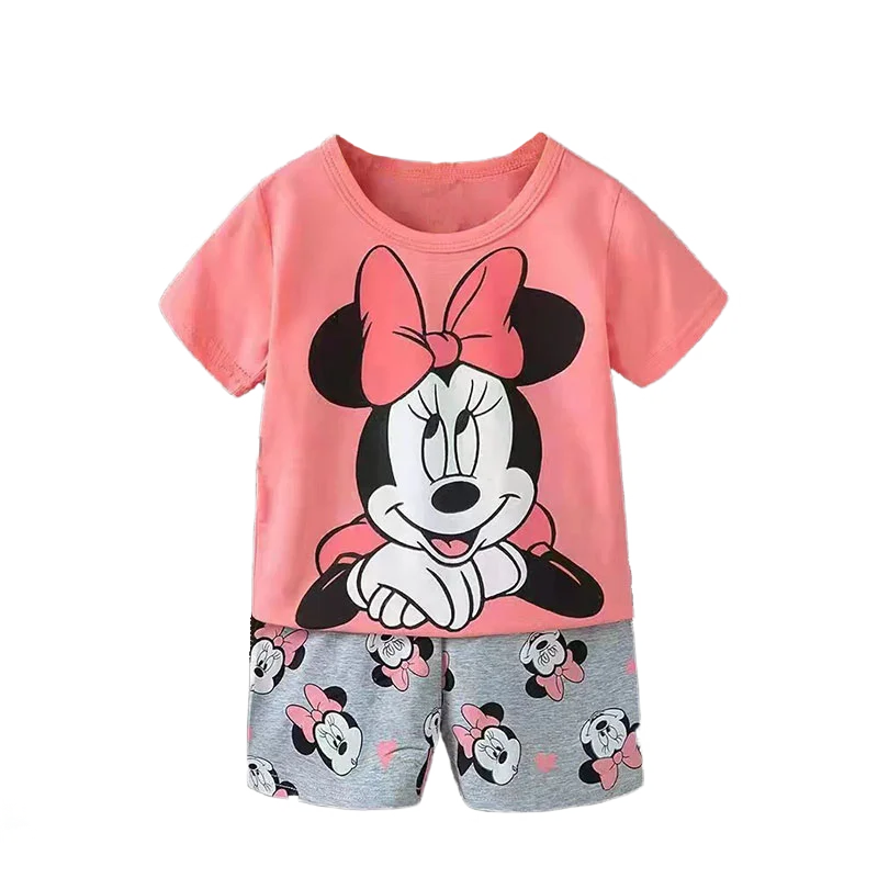 Summer Cartoon 2pcs Set for Girls 1-6 Years Old