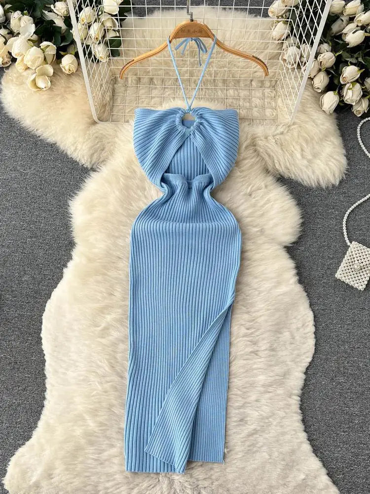 Sexy Knit Split Bodycon Dress