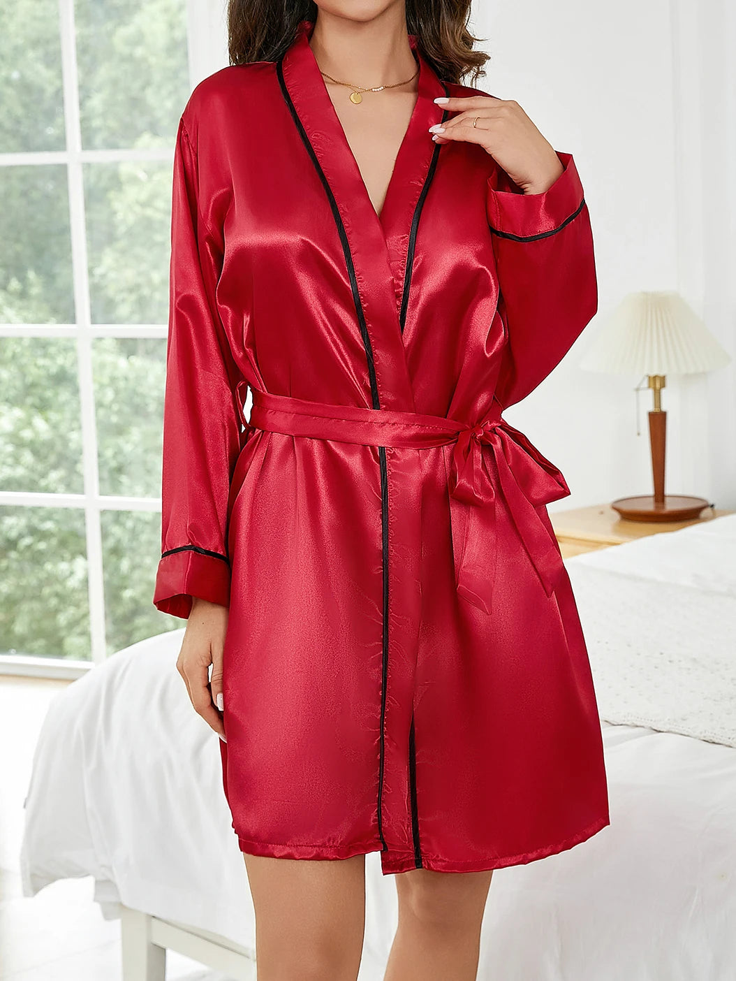 Pure Color Short Summer Robe