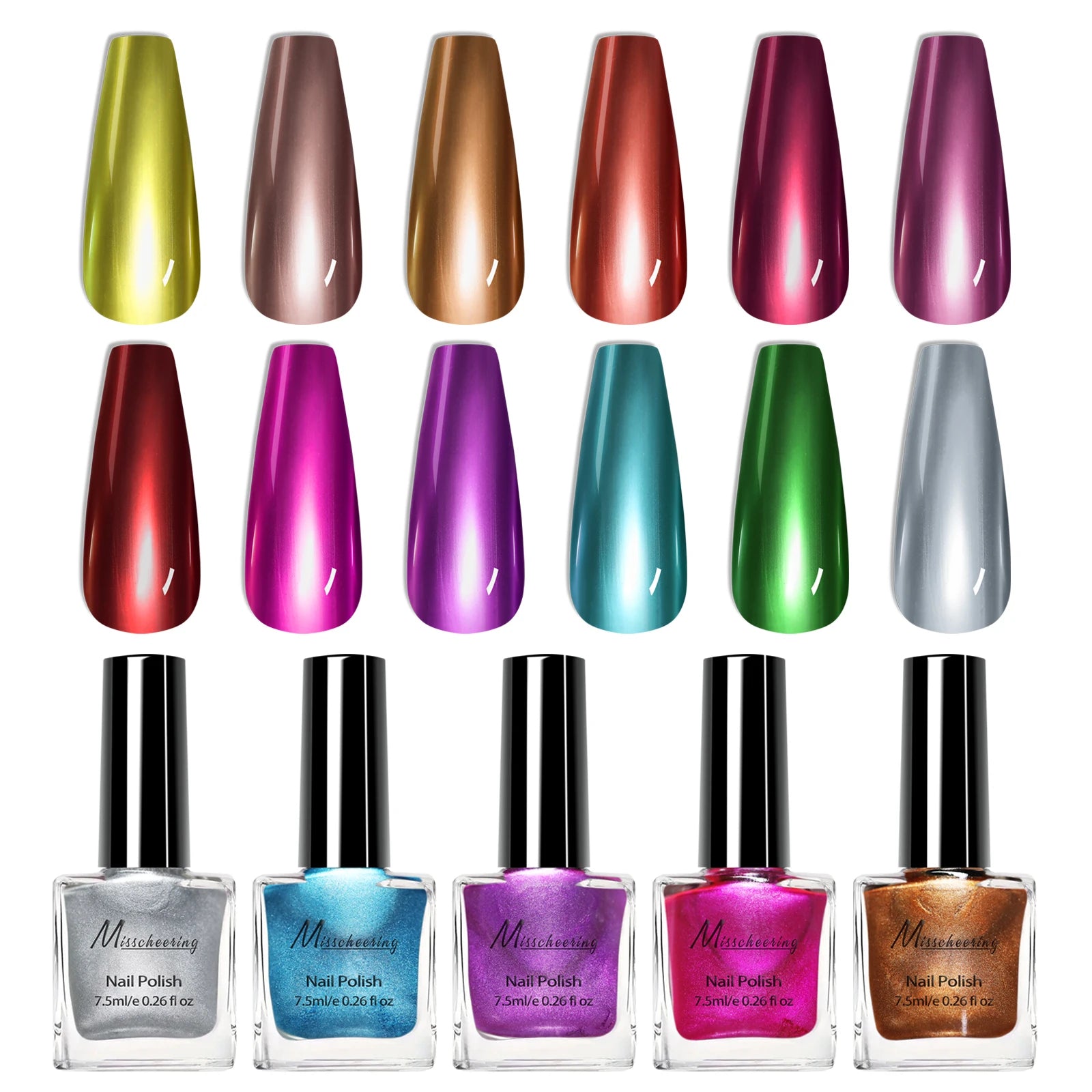 12-Color Mirror Gel Polish Set