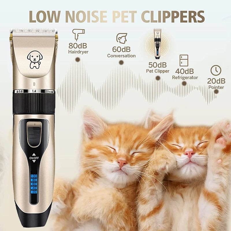 Cordless Rechargeable Dog Hair Clippers Set