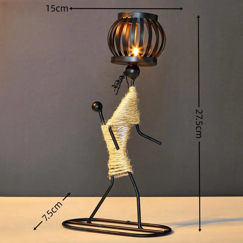 Nordic Abstract Metal Candlestick