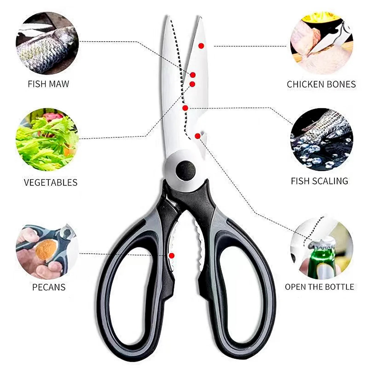 Multifunction Kitchen Scissors Stainless Steel