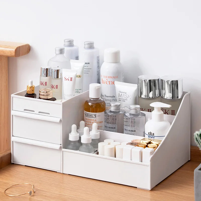 Large Capacity Makeup Organizer With Drawer Container