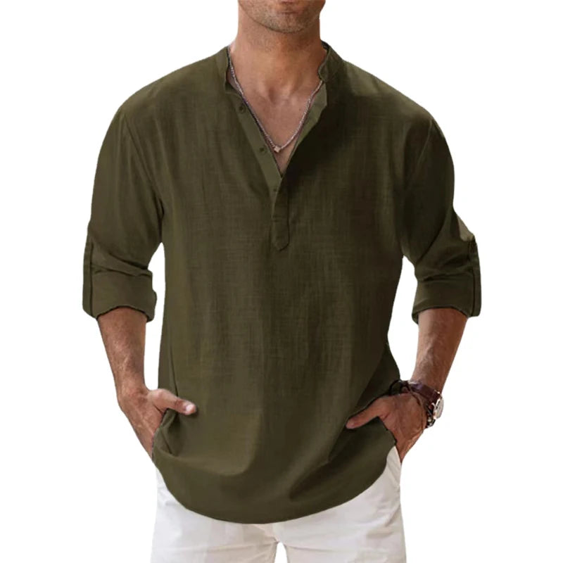 Lightweight Cotton Linen Men's Casual Beach Shirts