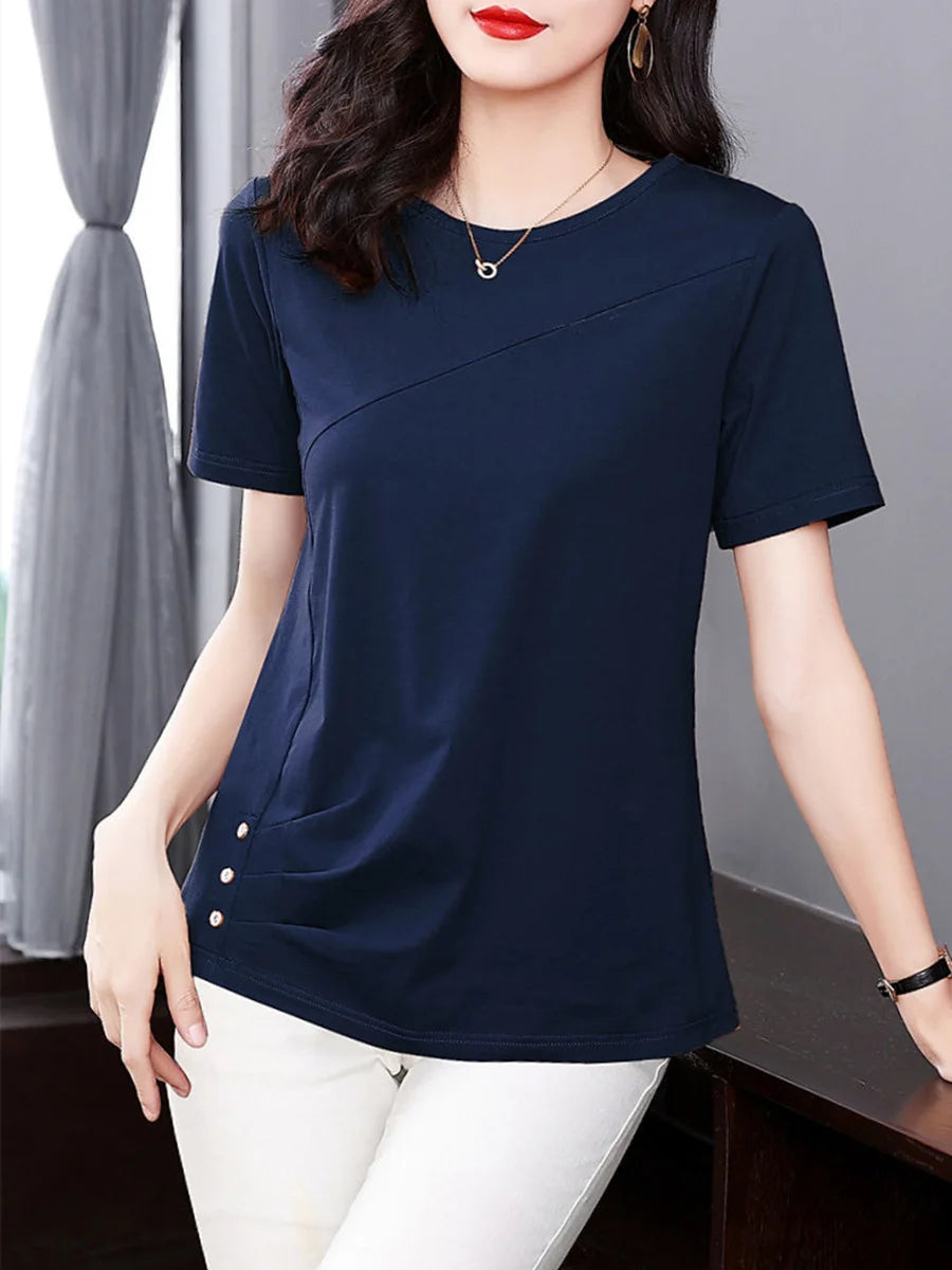 Plus Size Cotton Casual Blouse
