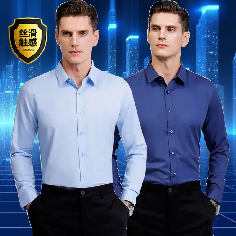 Wrinkle-Proof Business Casual Long-Sleeved Shirt