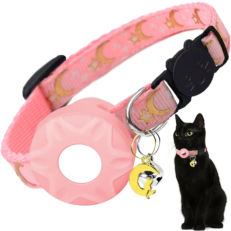 Adjustable Cat Collar with AirTag Holder