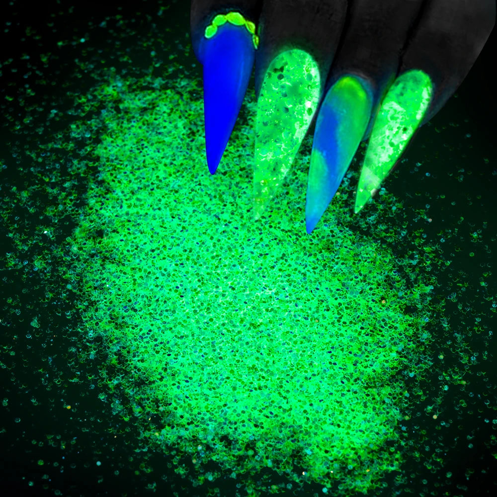 Blue-Green Luminous Nail Powder