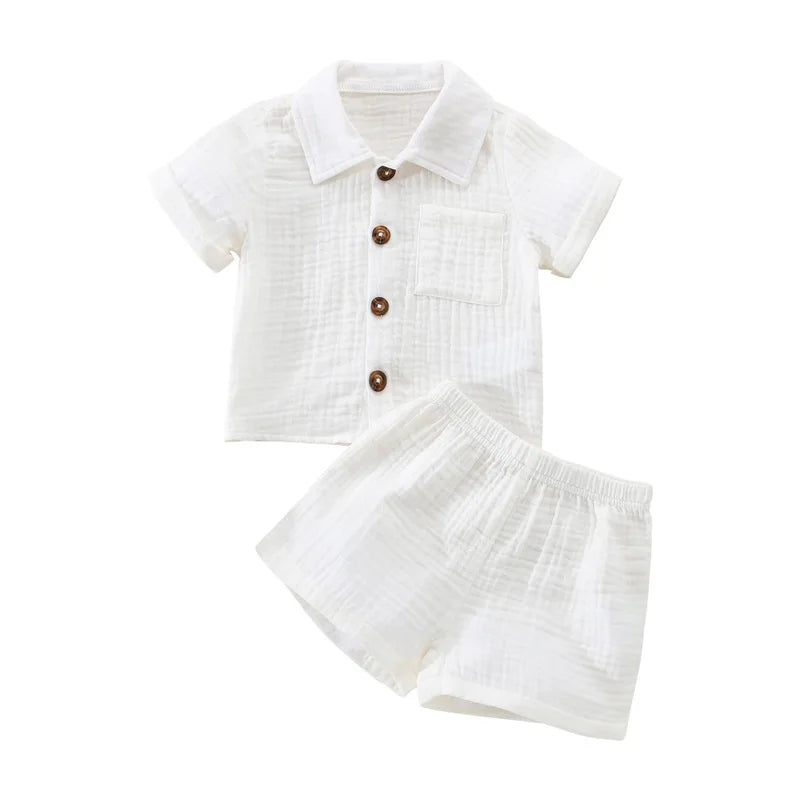 Baby Boys Cotton Linen Summer Outfit