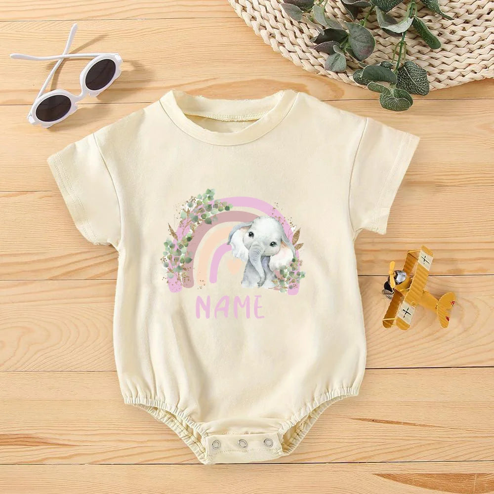 Personalized Baby Rainbow Romper