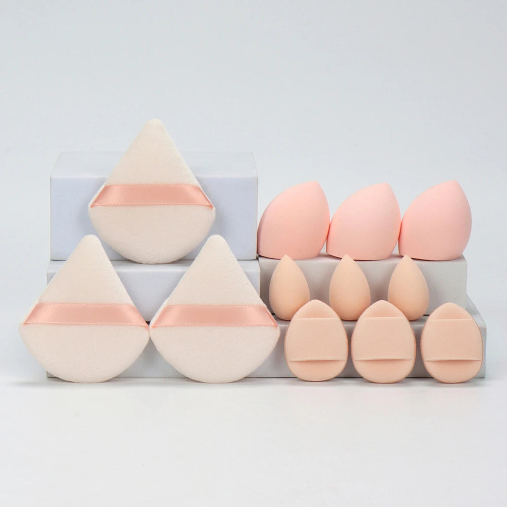 12-Piece Velvet Triangle Makeup Sponges