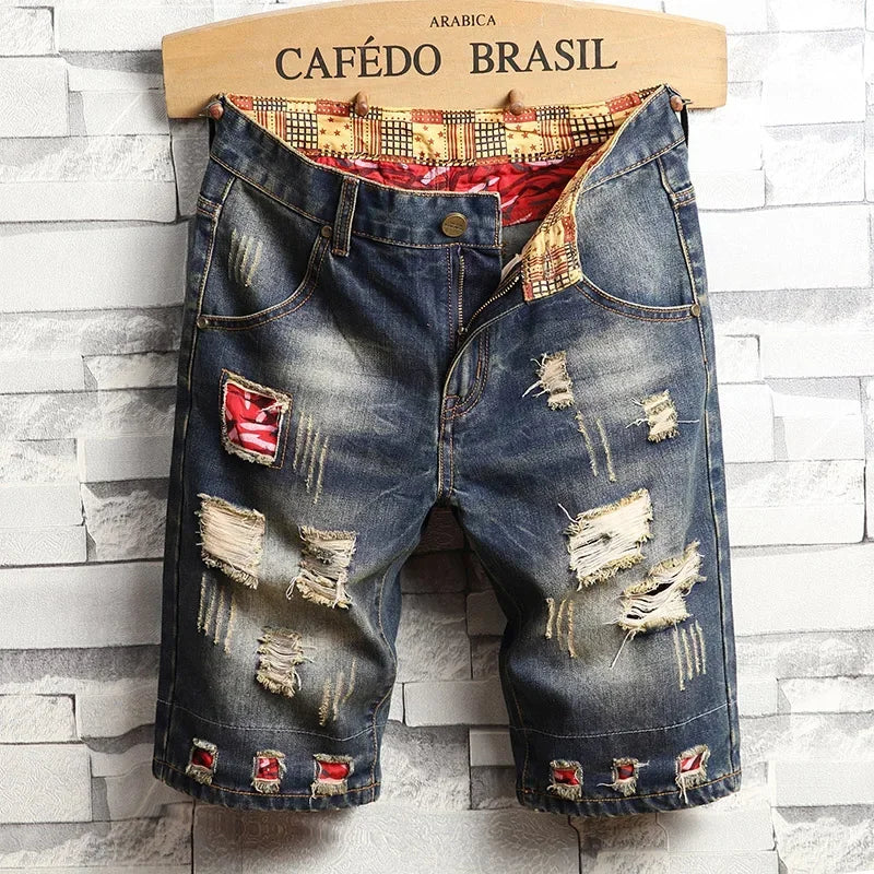 Vintage Ripped Denim Shorts