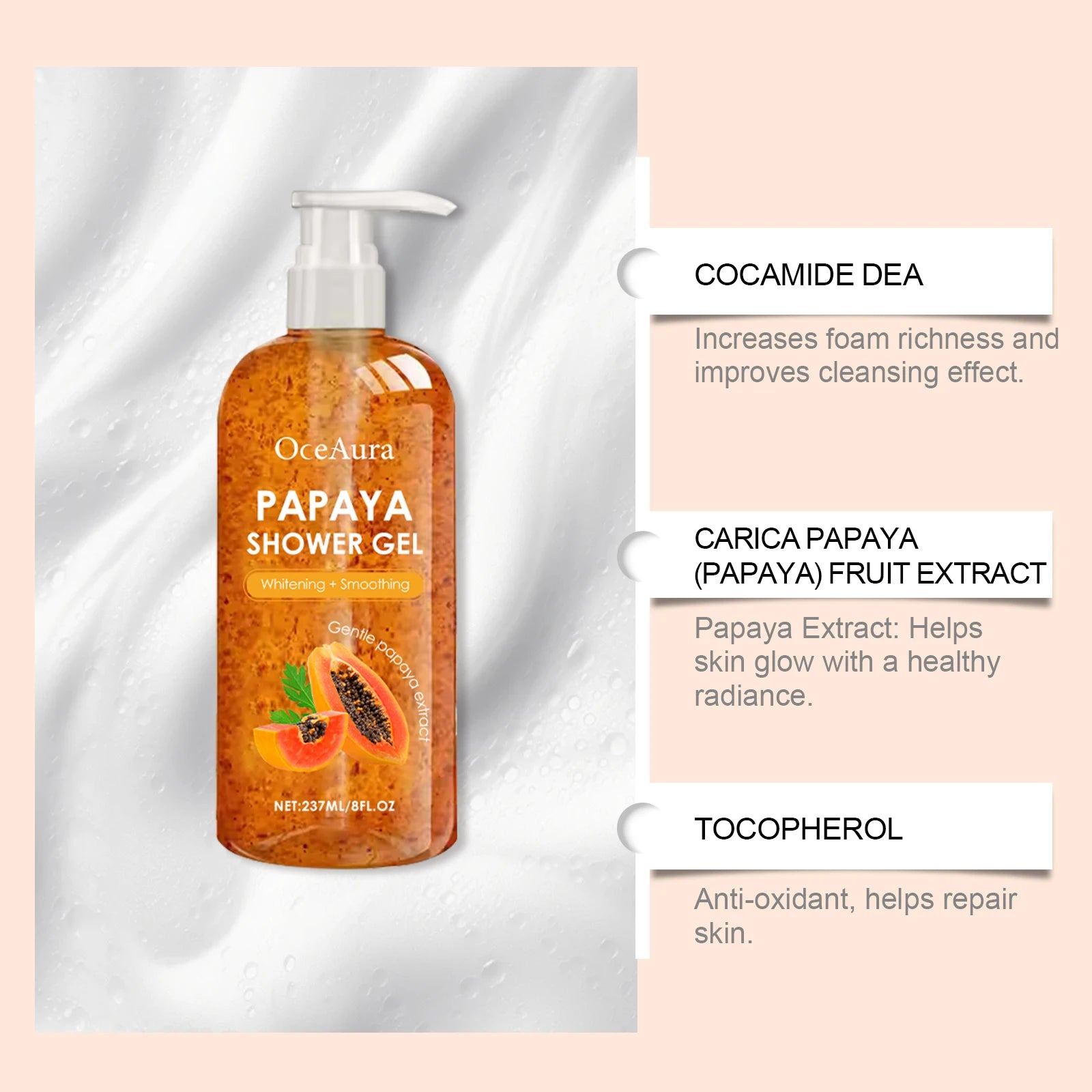 Papaya Exfoliating Whitening Shower Gel