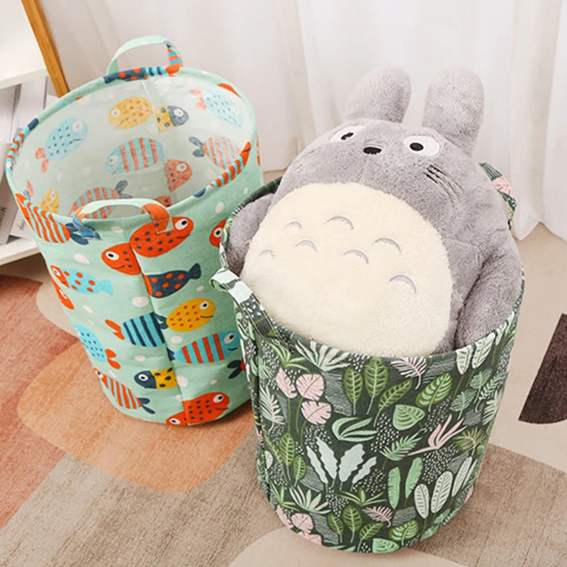 Foldable Cotton Linen Laundry Basket