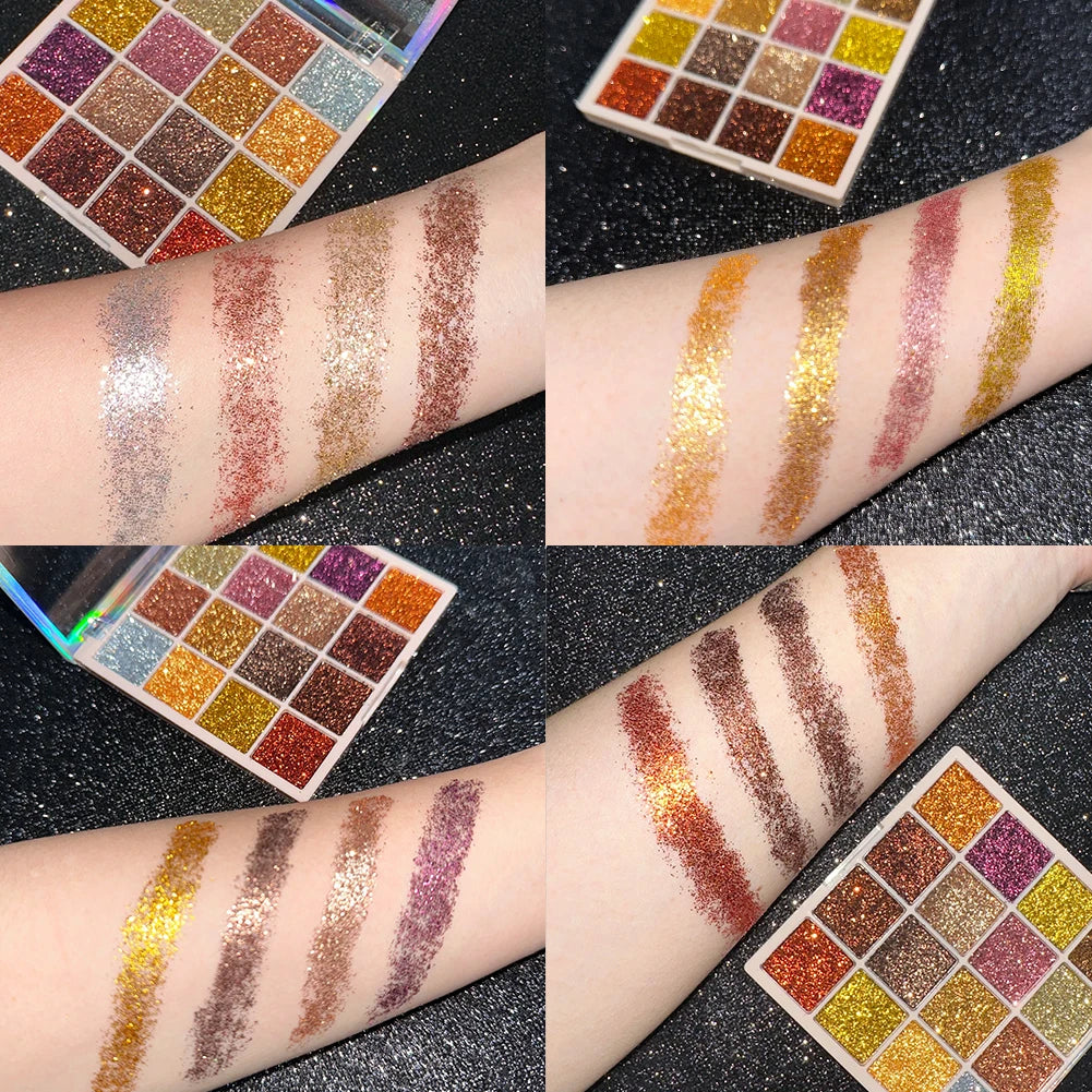 16-Color Glitter Eyeshadow Palette